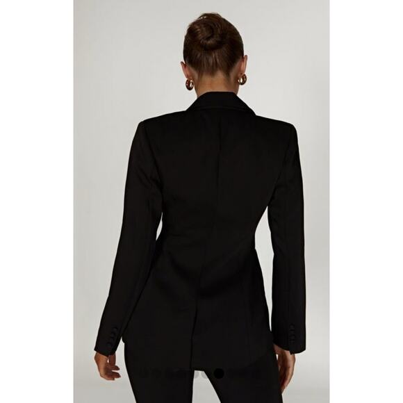 Meshki Helda Fitted Cinched Waist Tailored Blazers Black New Women's Sz M - Picture 4 of 16